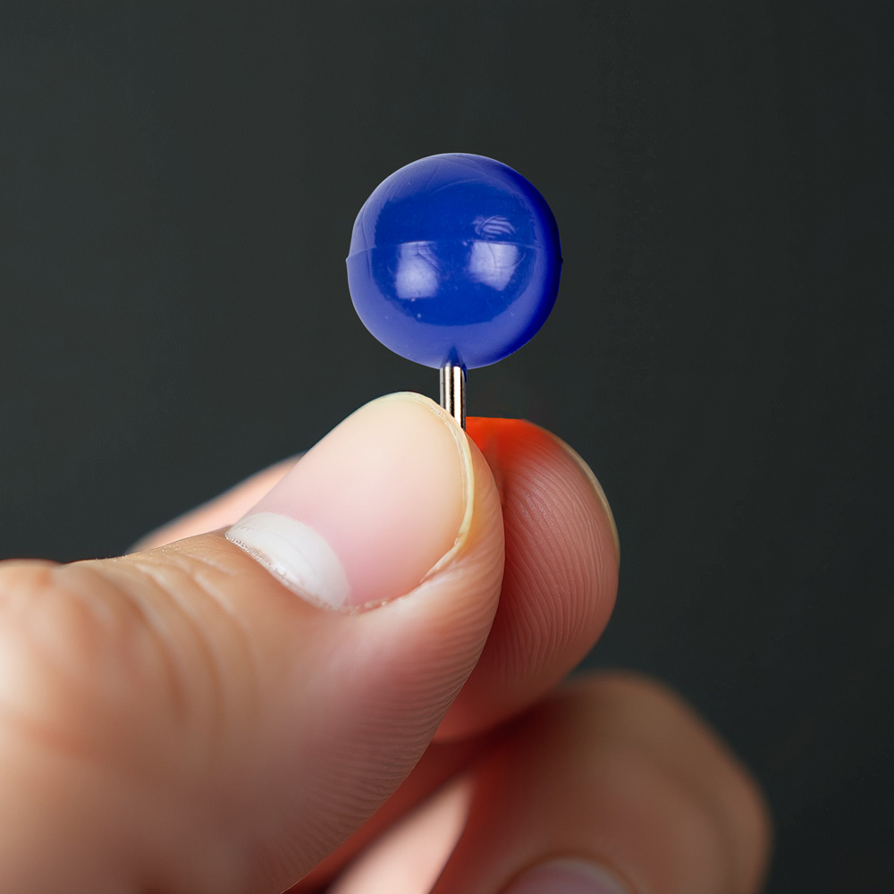 Blue Round Pushpins - 100 Pack
