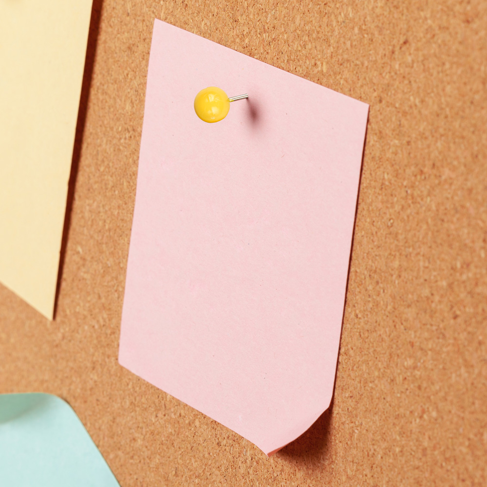 Yellow Round Pushpins - 100 Pack