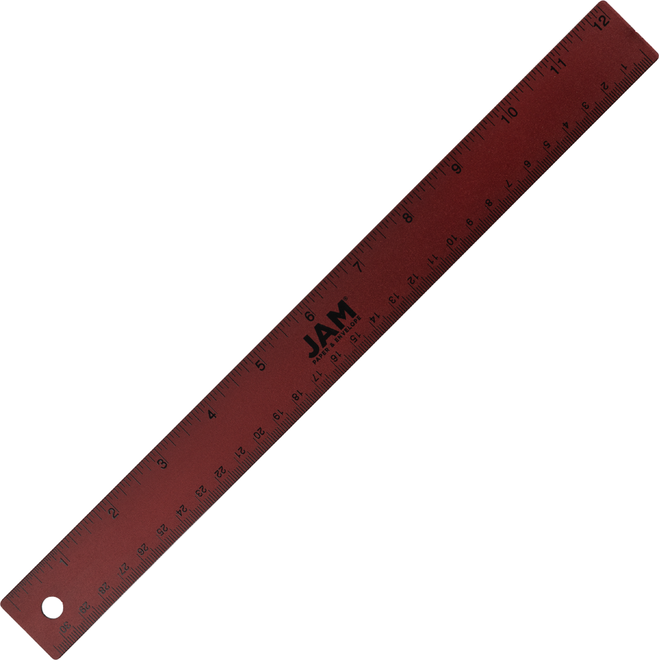 Burgundy Metallic 12 Inch Aluminum Ruler