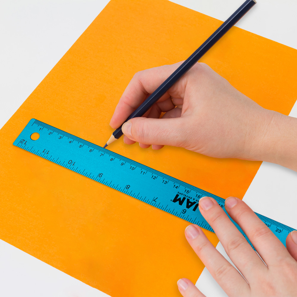 Blue Metallic 12 Inch Aluminum Ruler
