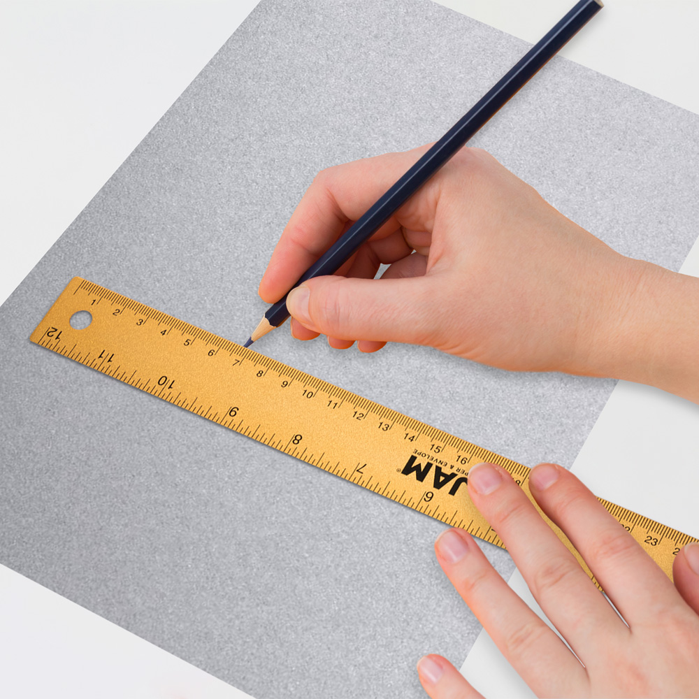 Gold Metallic 12 Inch Aluminum Ruler