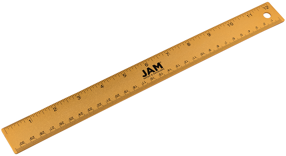 Gold Metallic 12 Inch Aluminum Ruler
