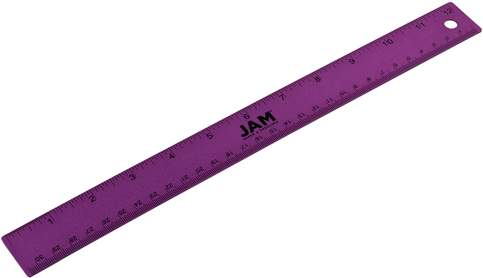 Purple Metallic 12 Inch Aluminum Ruler