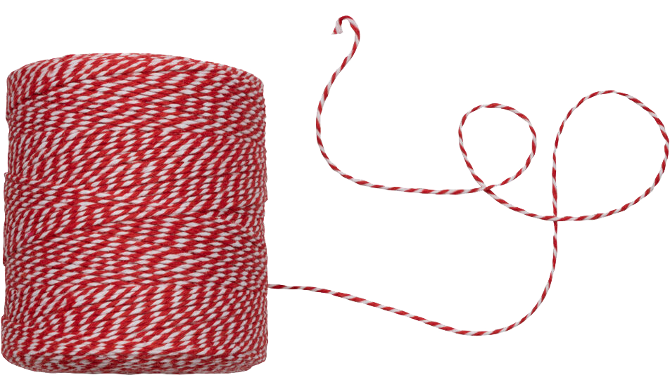 Red and White 500 Yards Bakers Twine Ribbon