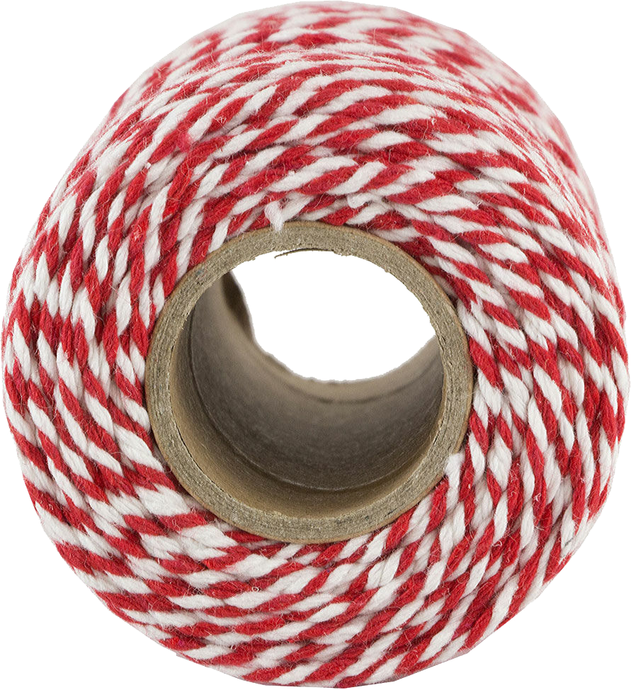 Red and White 100 Yards Bakers Twine Ribbon