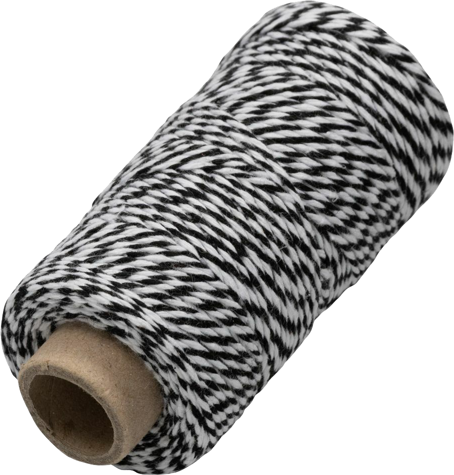 Black and White 100 Yards Bakers Twine Ribbon