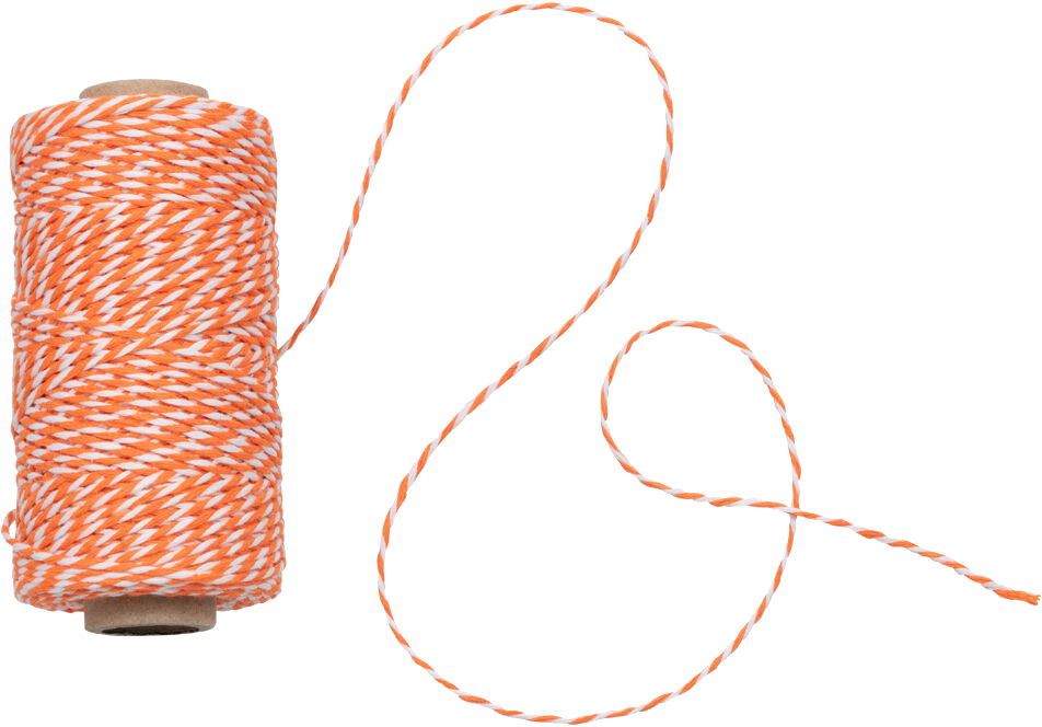 Orange and White 100 Yards Bakers Twine Ribbon