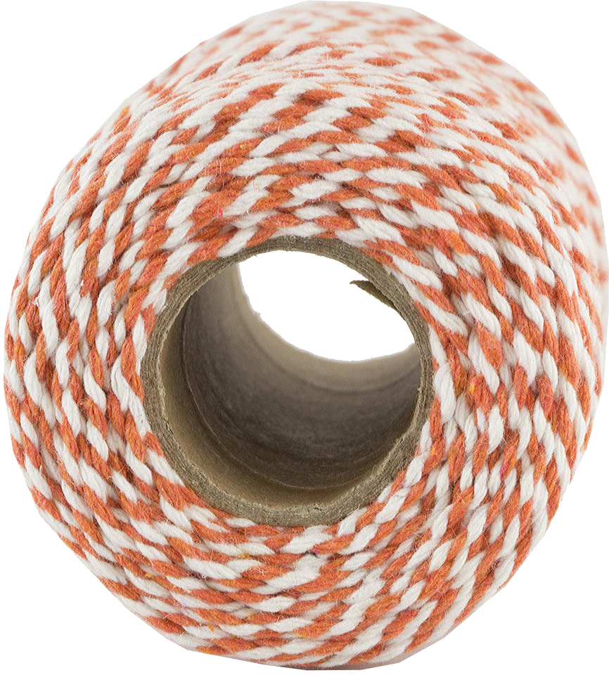 Orange and White 100 Yards Bakers Twine Ribbon
