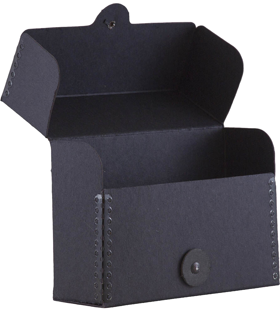 Black Kraft Small 4 1/4 x 6 1/4 x 2 Button and String Portfolios