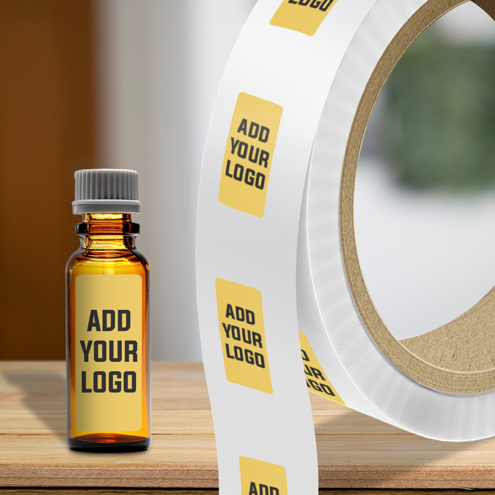 Gold Foil 1 x 2 1/2 Inch Roll of Rectangle Labels - Durable with Metallic Finish