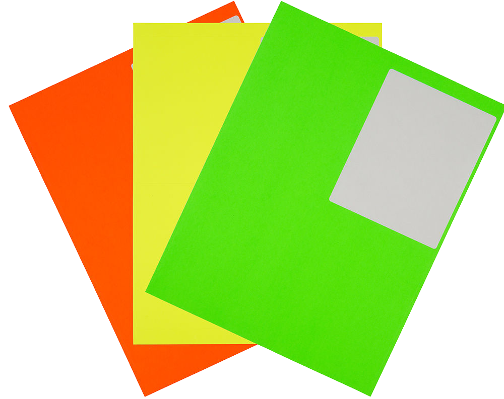 Assorted Neon 4 x 5 Quarter-Sheet Shipping Labels