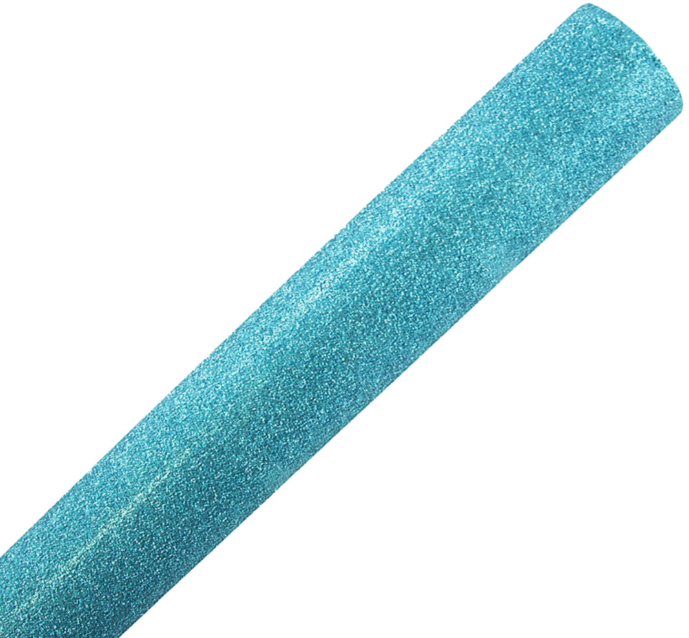 Aqua Glitter Wrapping Paper with Tape with Double-Sided Tape Set (25 Sq Ft)