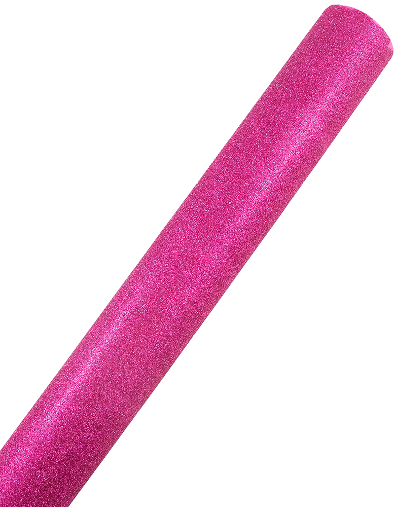 Fuchsia Glitter Wrapping Paper with Tape with Double-Sided Tape Set (25 Sq Ft)