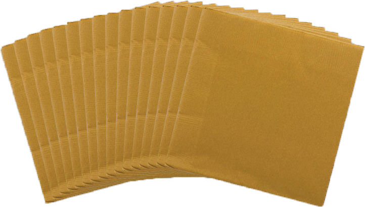 Gold 3-Ply 5 x 5 Beverage Napkins