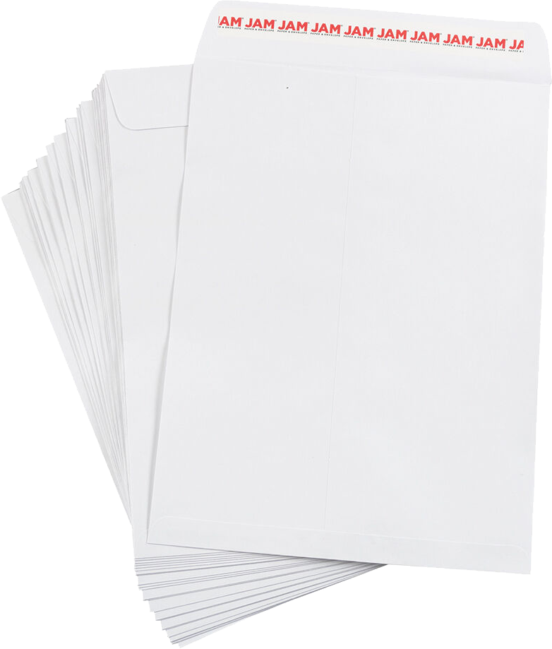 White 28lb 9 x 12 Open End Envelopes with Peel & Seal