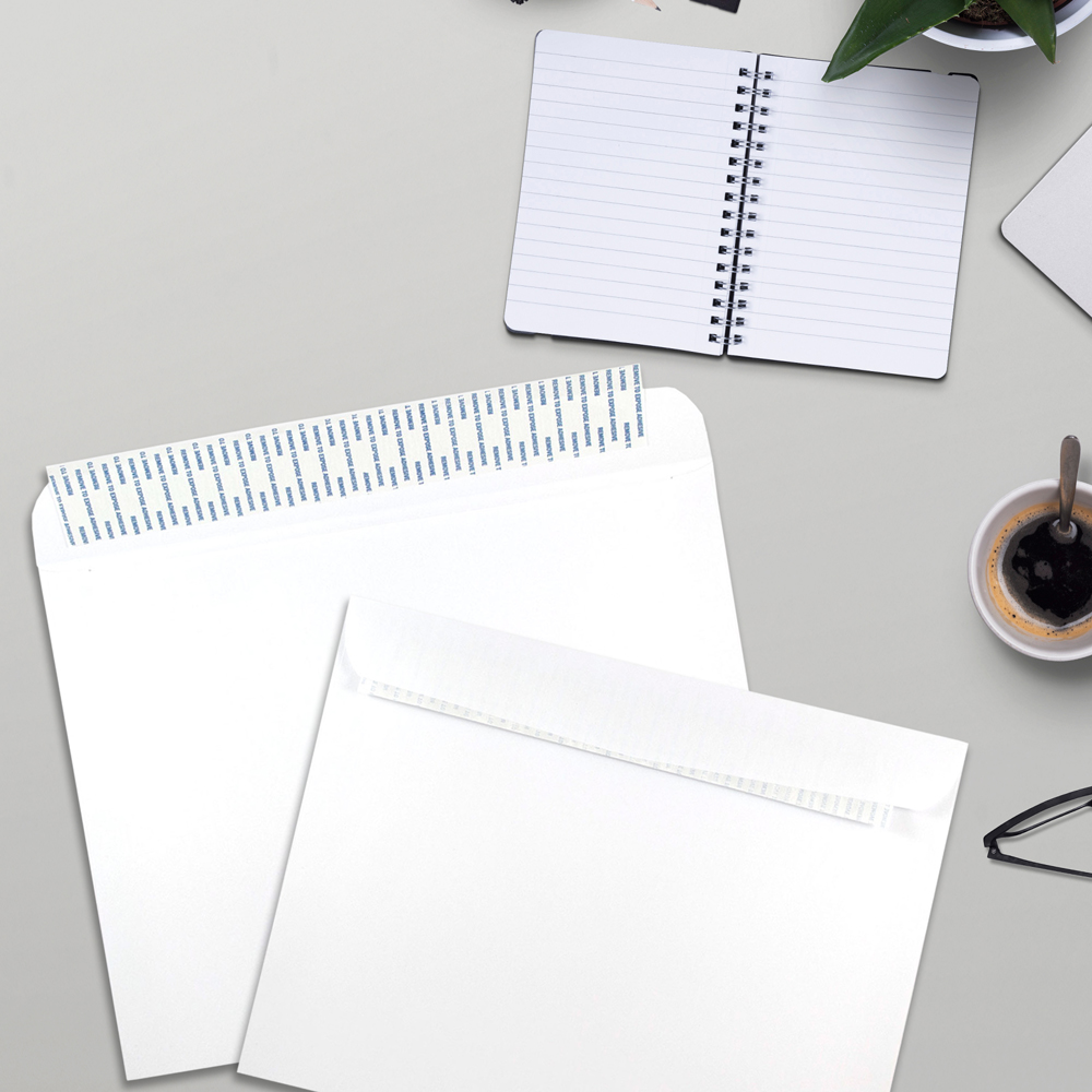 White 28lb 10 x 13 Booklet Envelopes with Peel & Seal