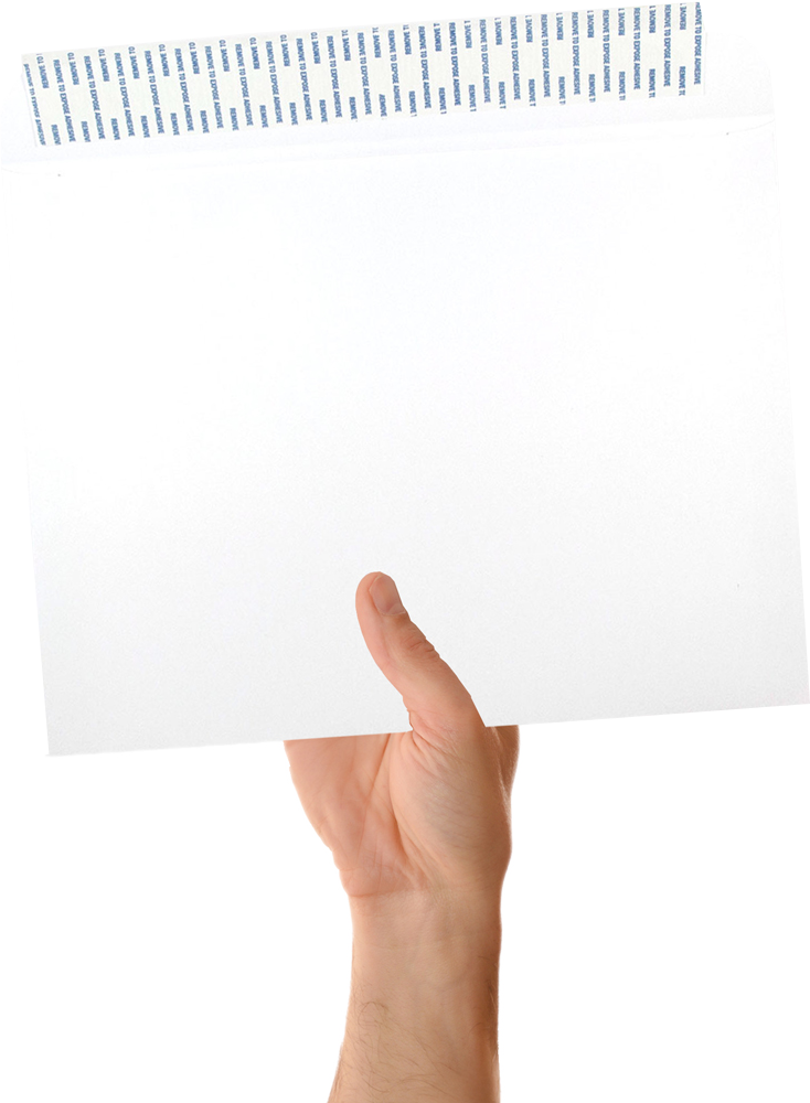 White 28lb 10 x 13 Booklet Envelopes with Peel & Seal