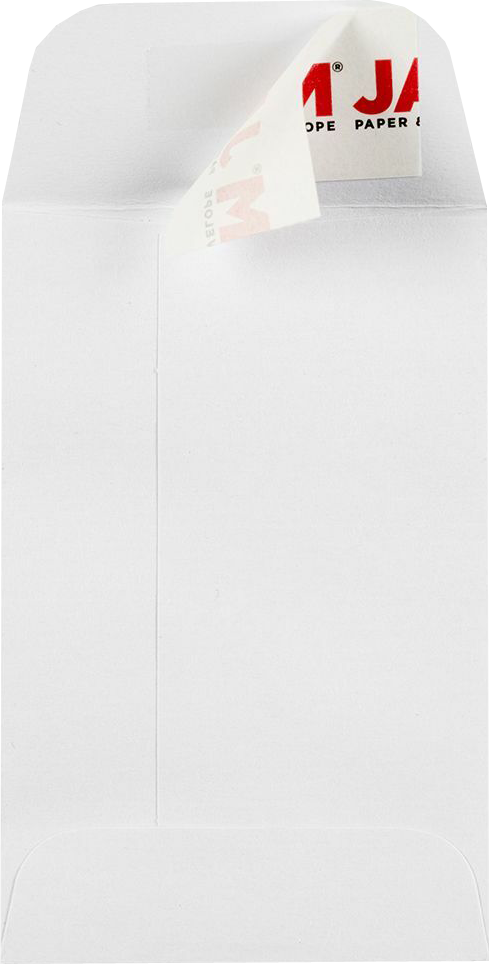 White 28lb #1 Coin Envelopes (2 1/4 x 3 1/2) with Peel & Seal