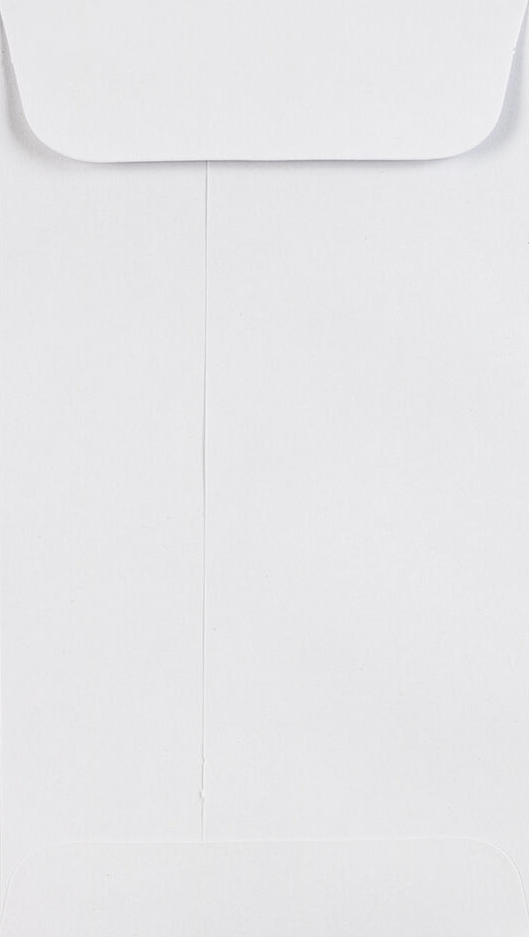 White 28lb #6 Coin Envelopes (3 3/8 x 6) with Peel & Seal