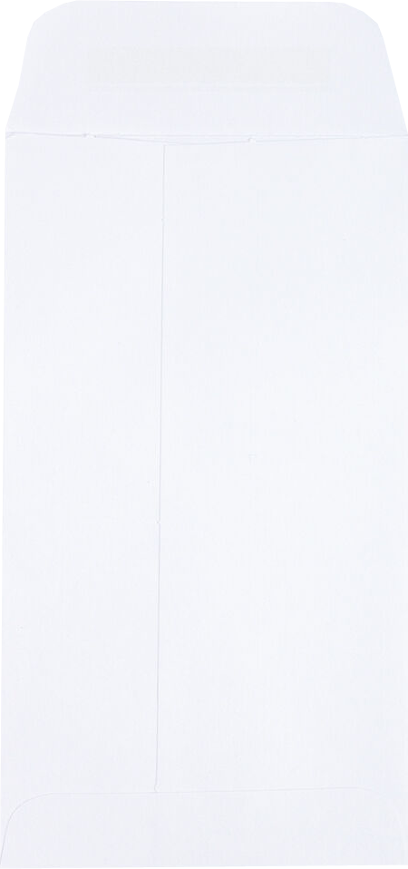 White 28lb #6 Coin Envelopes (3 3/8 x 6) with Peel & Seal