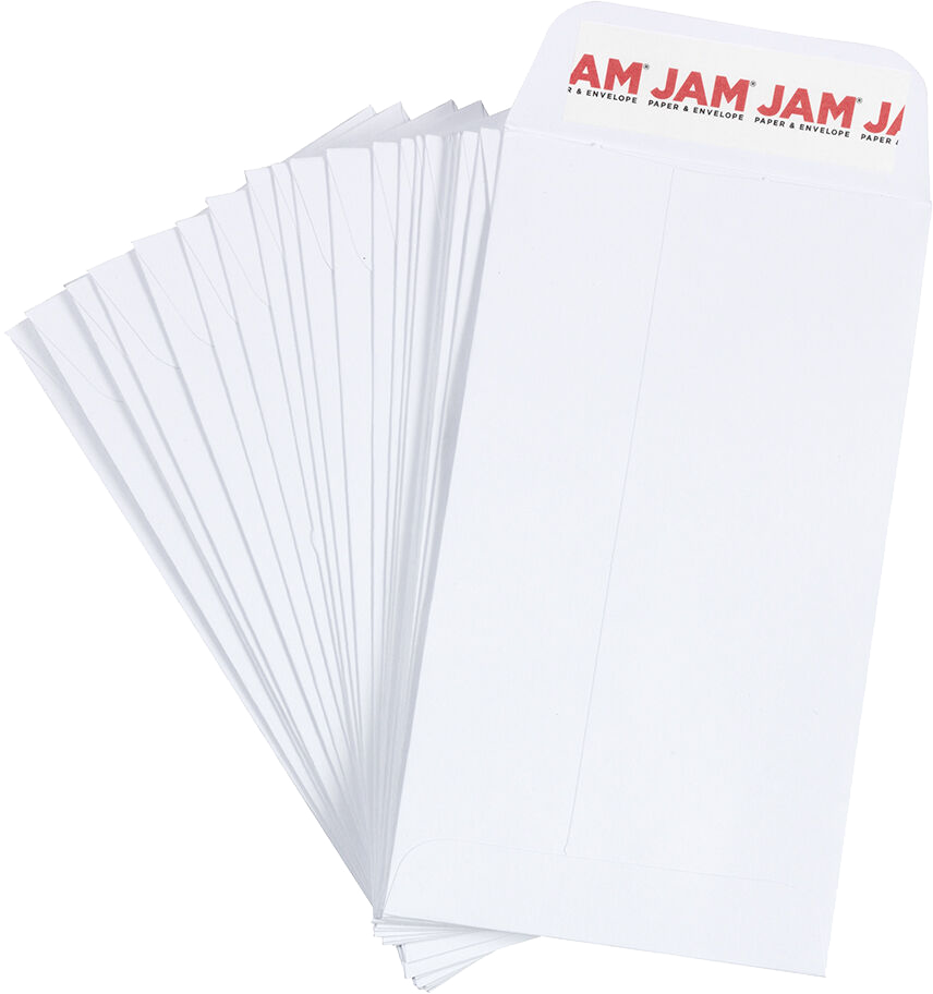 White 28lb #6 Coin Envelopes (3 3/8 x 6) with Peel & Seal