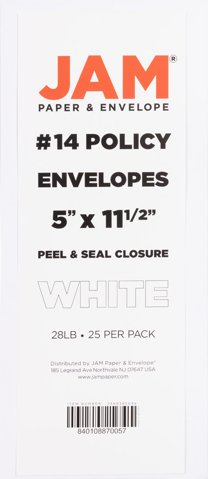 White 28lb #14 Open End Envelopes (5 x 11 1/2) with Peel & Seal