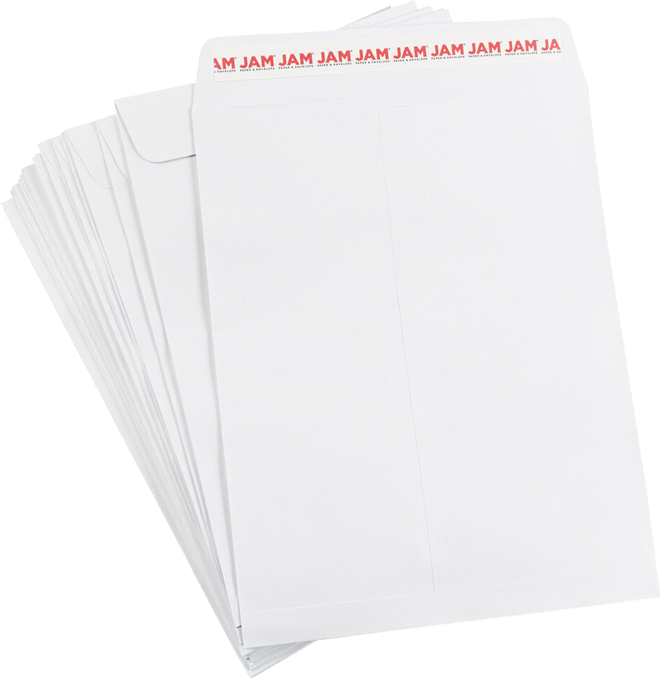 White 28lb 8 3/4 x 11 1/4 Open End Envelopes with Peel & Seal
