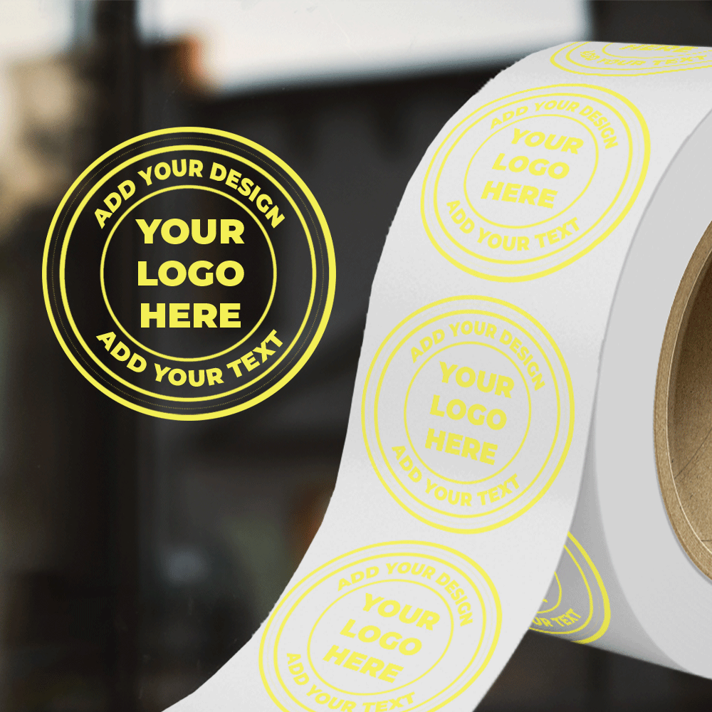 Clear Window 5 Inch Roll of Circular Round Labels - Decal Removable