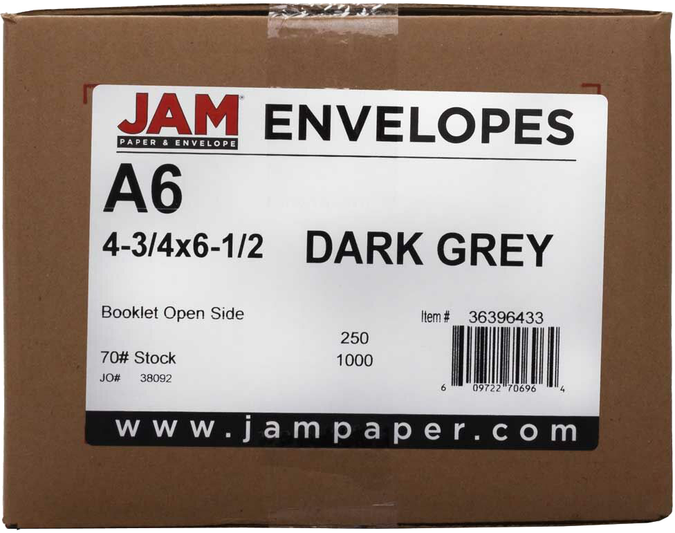 Dark Smoke Gray 28lb A6 Invitation Envelopes (4 3/4 x 6 1/2)