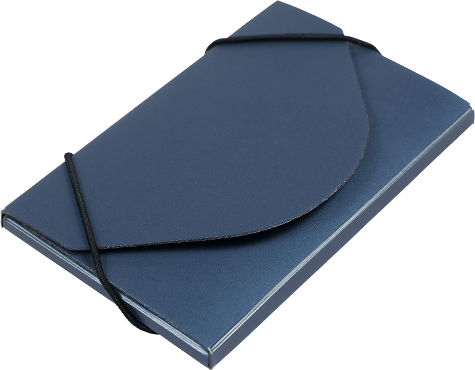 Metallic Blue Plastic Business Card Case - 20 Card Capacity