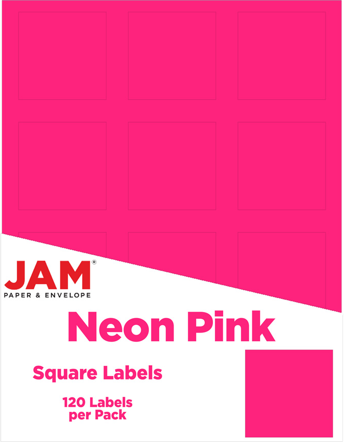 Assorted Neon 2 x 2 Square Labels