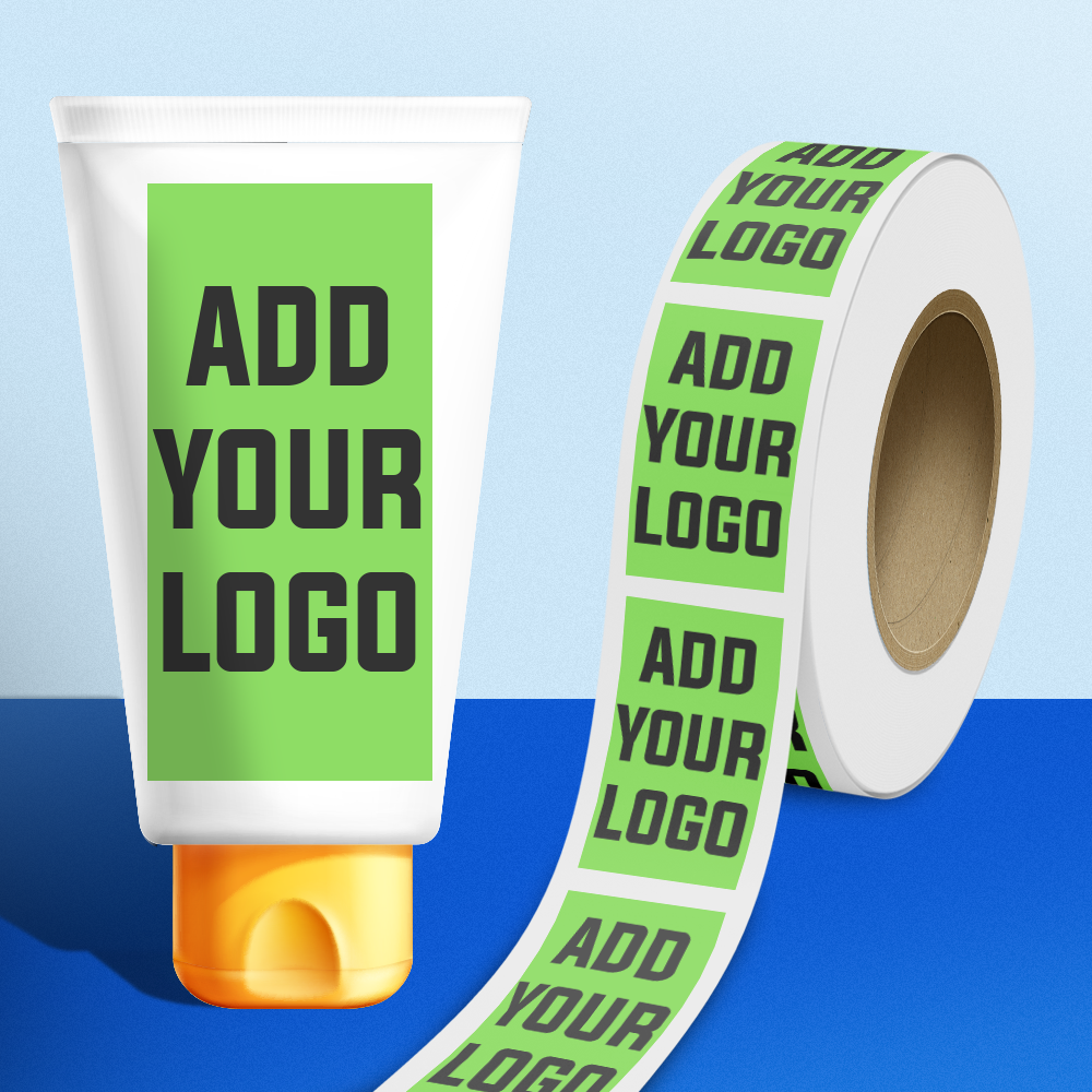 Neon Green 2 15/16 x 4 Inch Roll of Rectangle Labels - Bright Adhesive