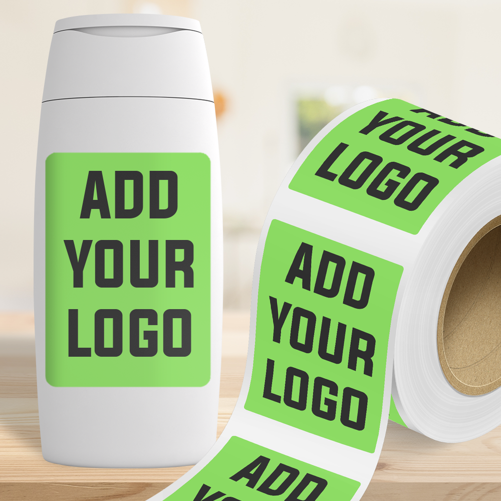 Neon Green 4 x 5 1/2 Inch Roll of Rectangle Labels - Bright Adhesive