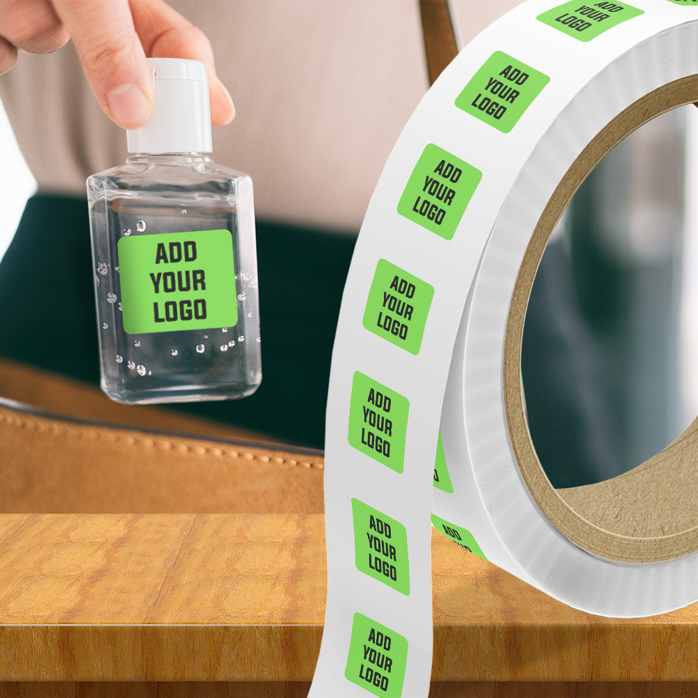 Neon Green 5/8 x 2 Inch Roll of Rectangle Labels - Bright Adhesive