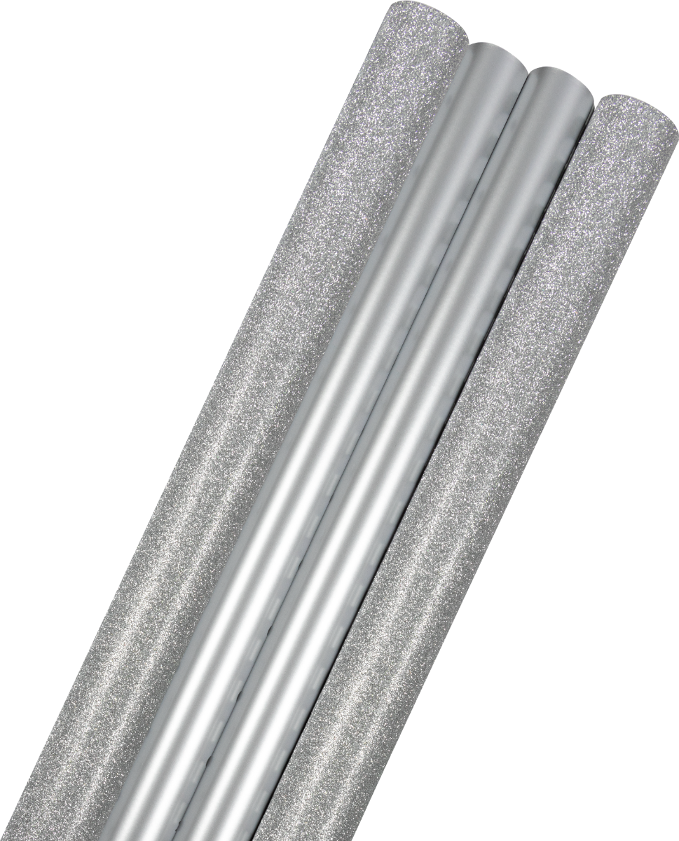Everything Silver Christmas Wrapping Paper Set (65 Sq Ft) - 4 Rolls
