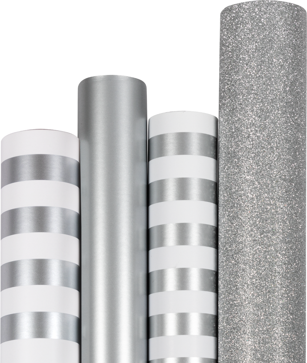 Everything Silver Christmas Wrapping Paper Set (100 Sq Ft) - 4 Rolls