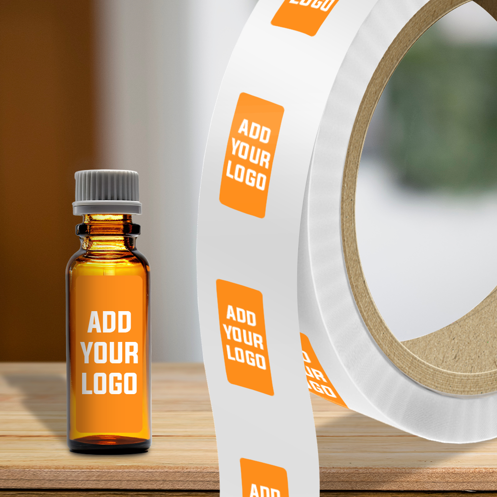 Neon Orange 1 1/2 x 2 Inch Roll of Rectangle Labels - Bright Adhesive