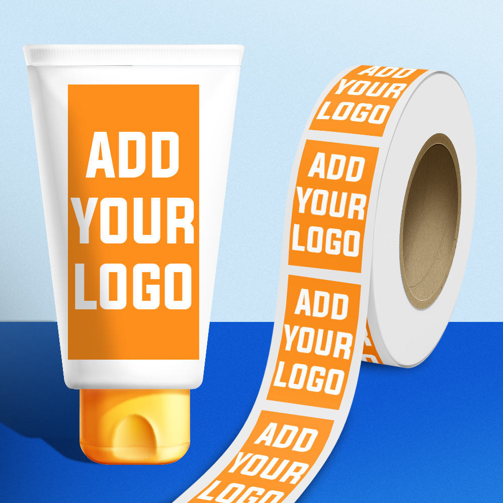 Neon Orange 1 1/2 x 3 Inch Roll of Rectangle Labels - Bright Adhesive