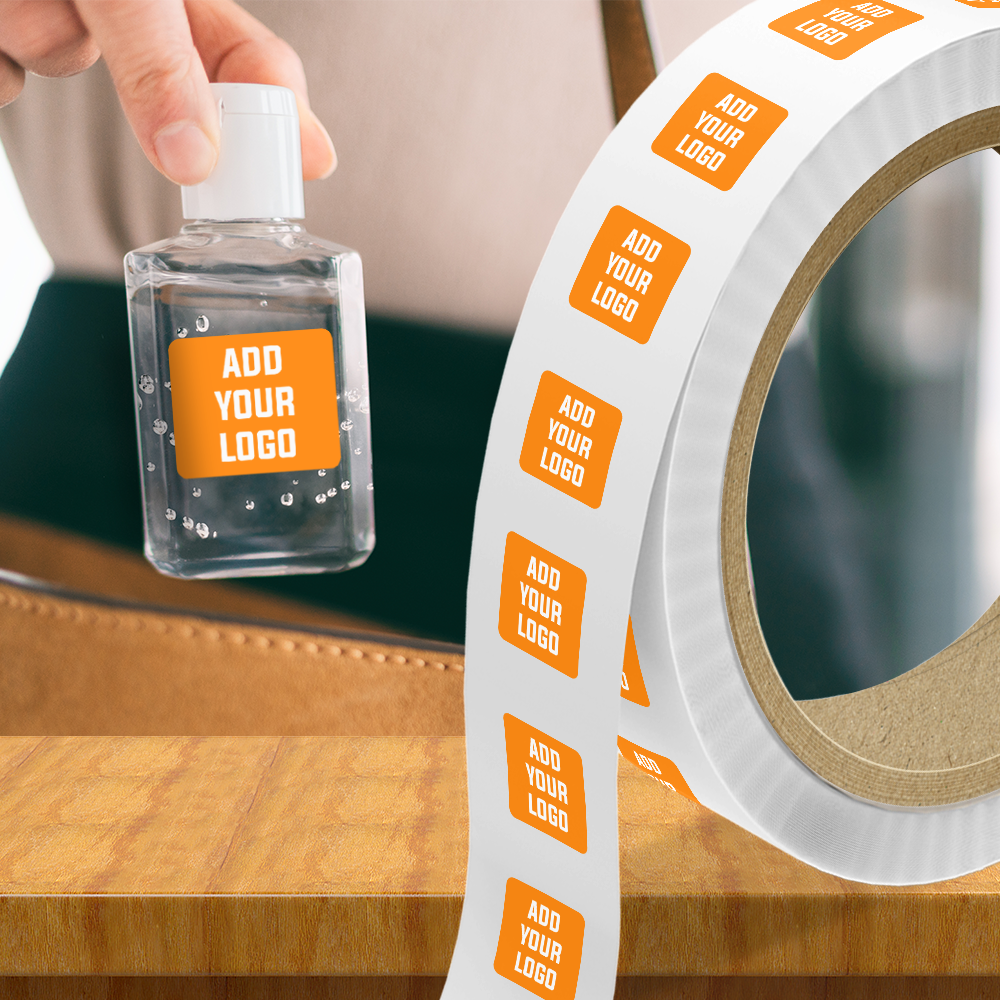 Neon Orange 3/4 x 1 3/4 Inch Roll of Rectangle Labels - Bright Adhesive