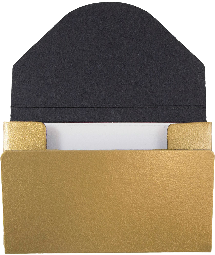Matte Gold Chipboard Business Card Case - 20 Card Capacity