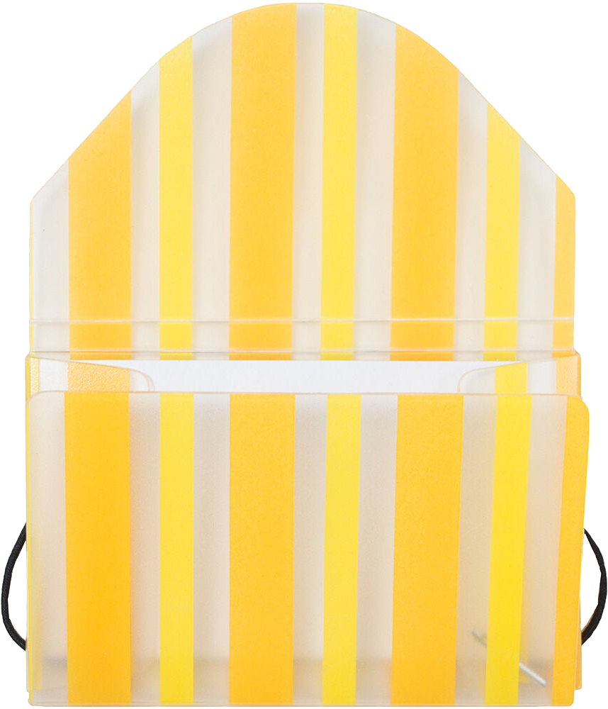 Yellow Stripe Plastic Business Card Case - 20 Card Capacity