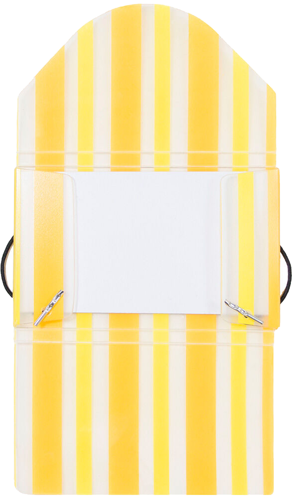 Yellow Stripe Plastic Business Card Case - 20 Card Capacity
