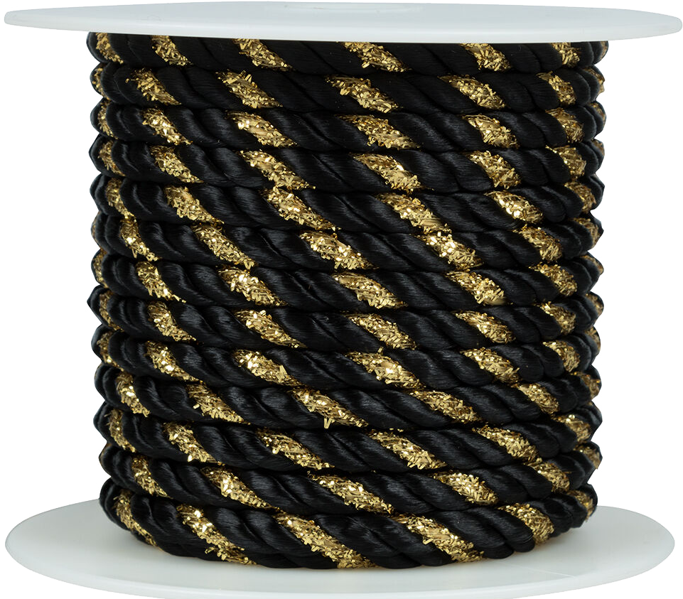 Black with Gold 15 Yards Ribbon