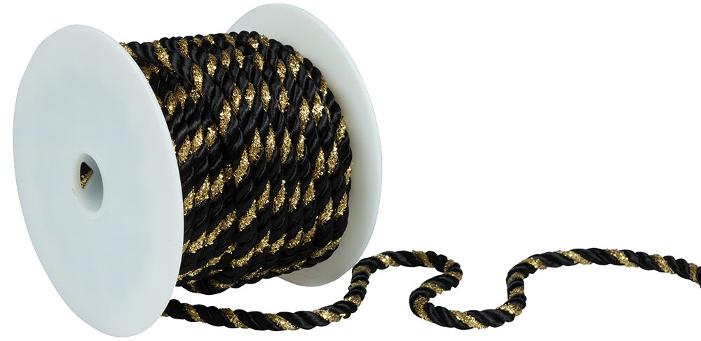 Black with Gold 15 Yards Ribbon