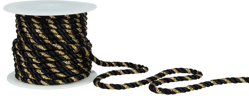 Black with Gold 15 Yards Ribbon
