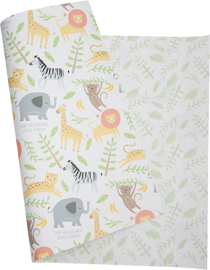 Custom Print Wrapping Paper Sheets 20" x 28" White Matte - 5 Pack