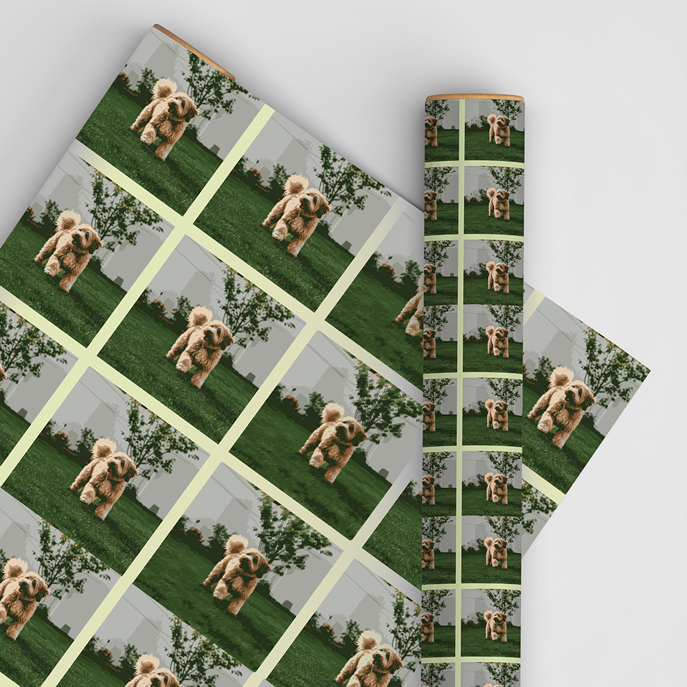 Custom Print Wrapping Paper 29 1/4" x 17 3/4' (43 Sq Ft) White Matte