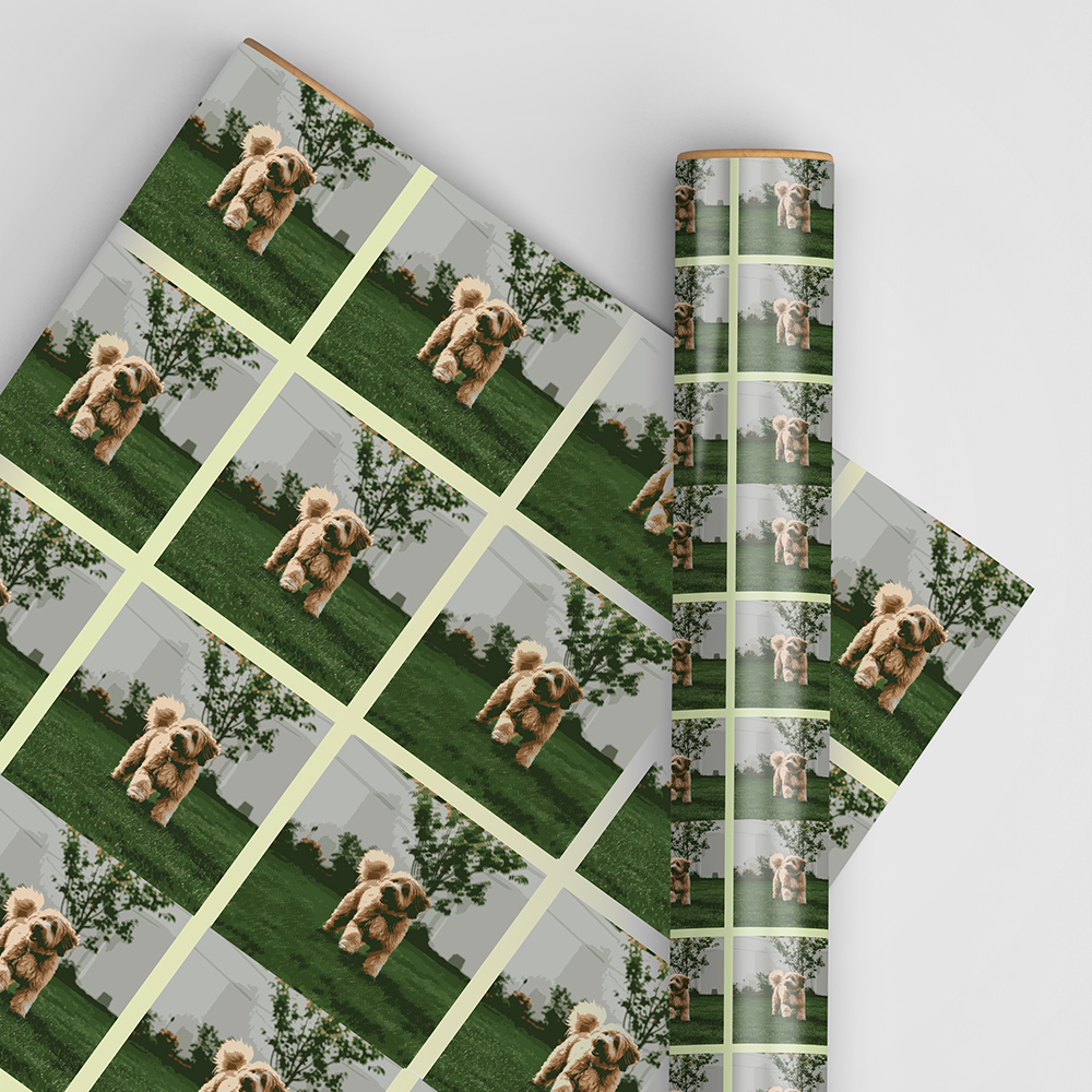 Custom Print Wrapping Paper 29 1/4" x 17 3/4' (43 Sq Ft) White Glossy