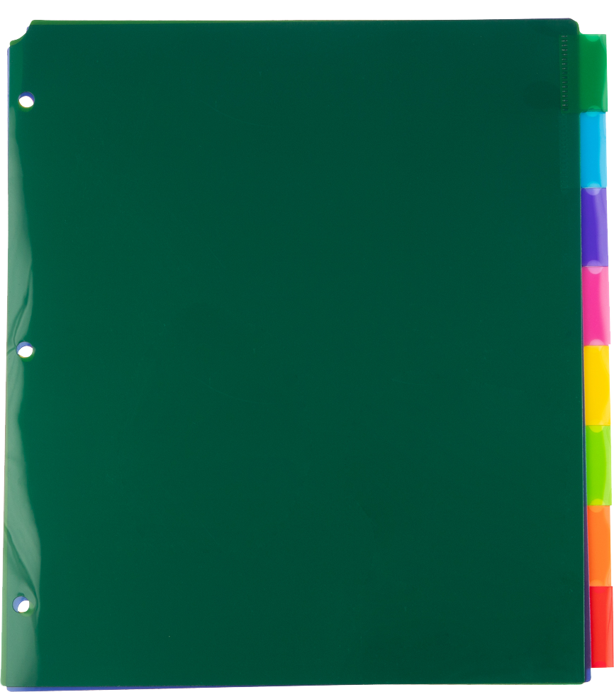 Assorted Plastic 8 Tab Binder Index Dividers