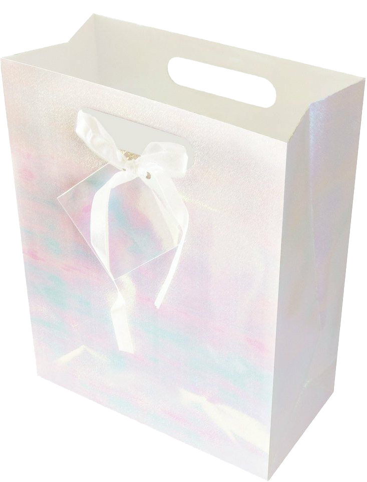 White Medium Holographic Gift Bags (8 x 10 x 4)